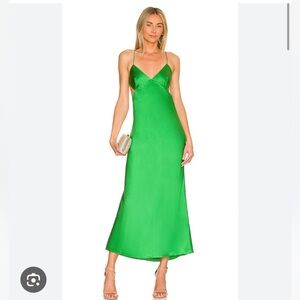 The Sei Kelly Green Cut Out Bias Midi Dress size 2